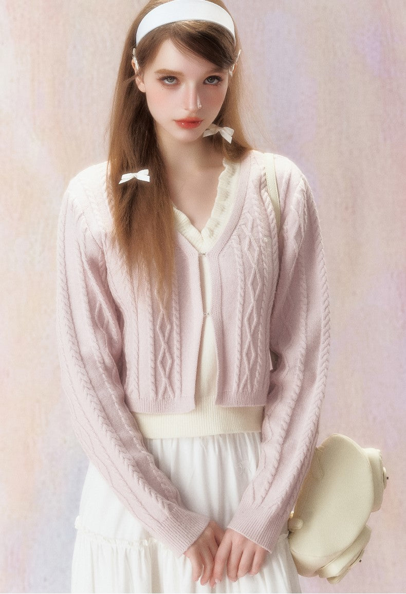 Fake Two-piece Cable Sweater SPE0029