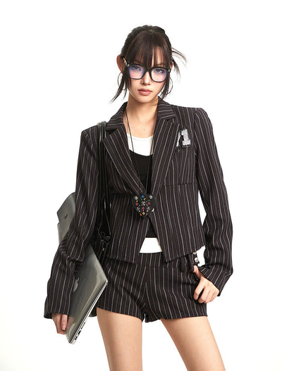 Striped Suit Jacket/Shorts UNC0301