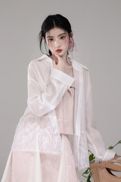 Bow Aurora Light Pink Sling Dress COT0304