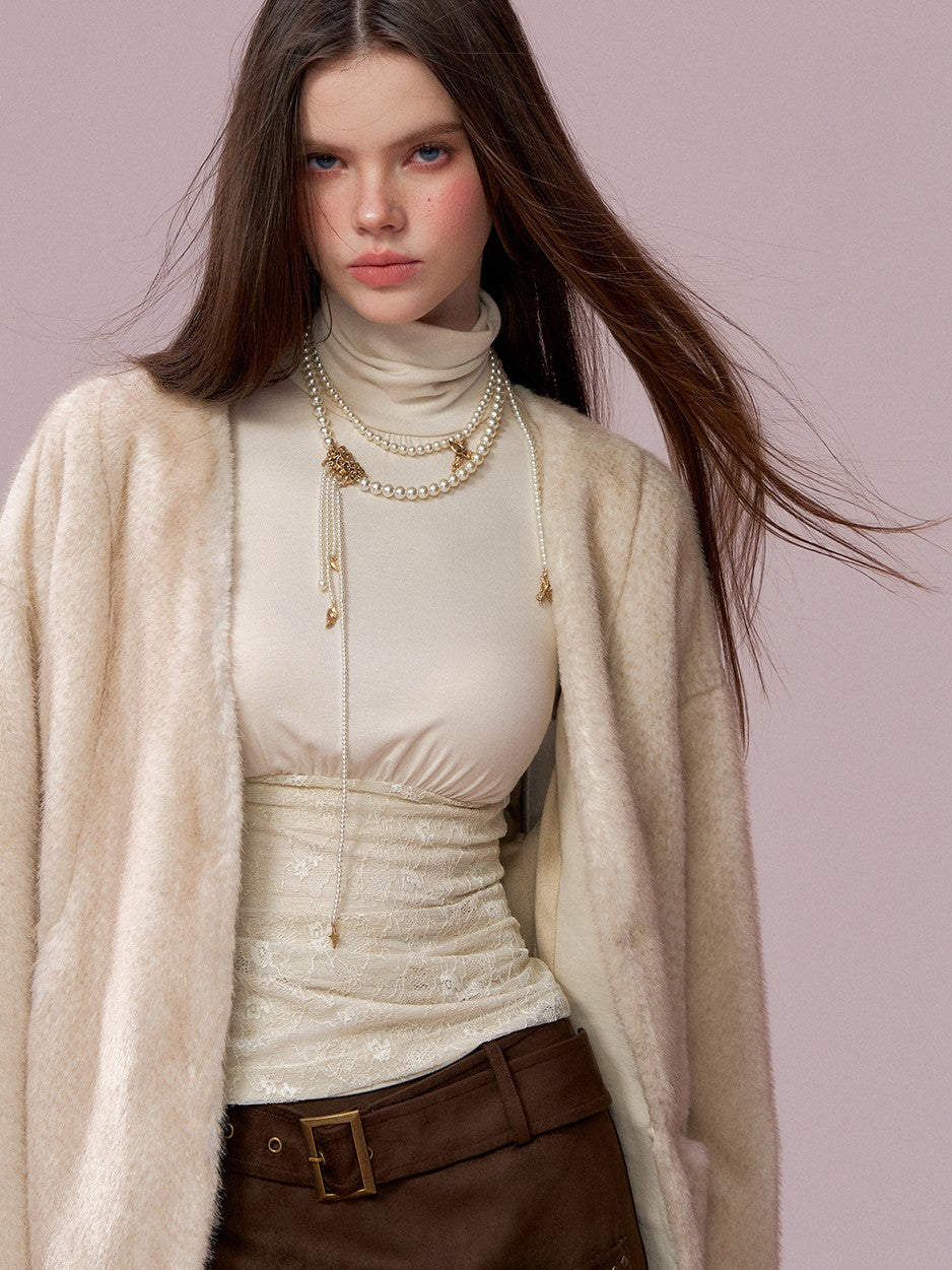 Gradient Fur Large Pocket Coat VIA0350