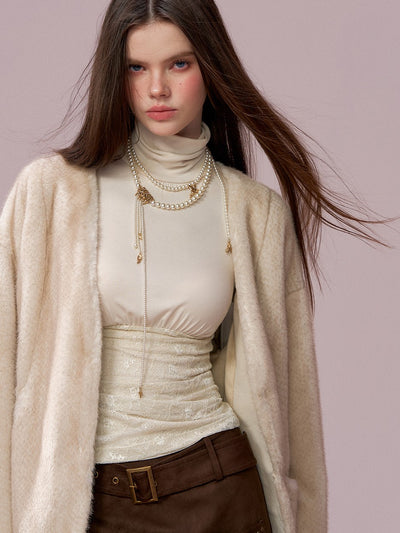 Gradient Fur Large Pocket Coat VIA0350