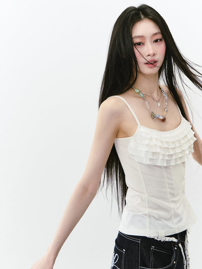 Ruffled Neckline Slim Camisole VIA0270