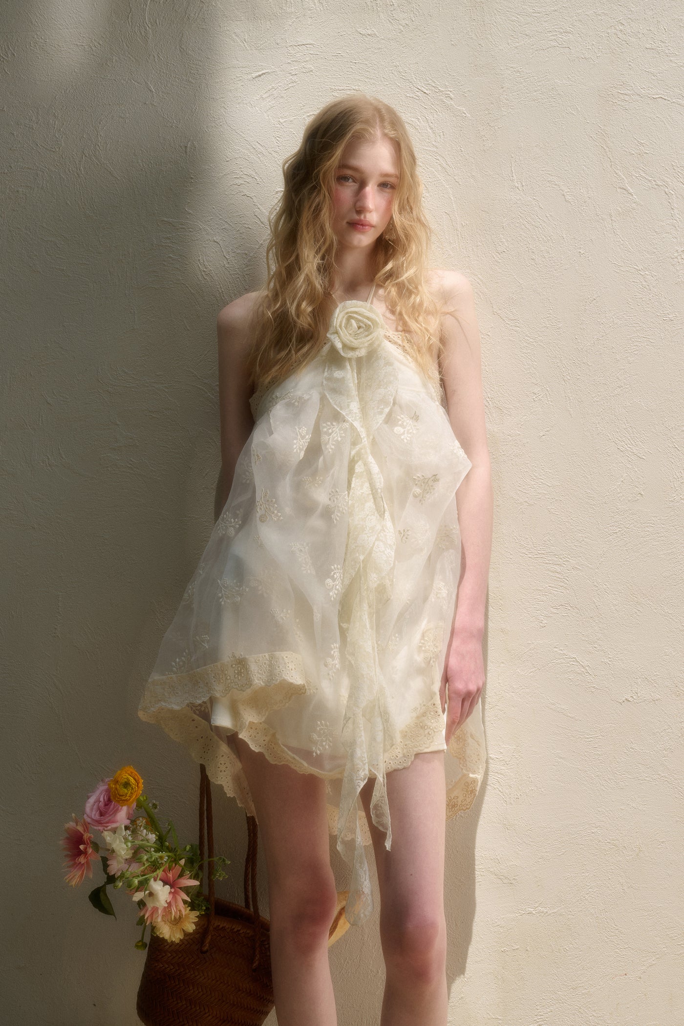 Fluffy Lace Suspender Dress GRO0132