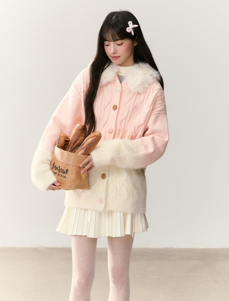 Colorful Button Gradient Knit Cardigan NTO0246