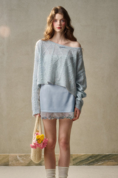 Fairy Embroidered Lace Satin Skirt GRO0108
