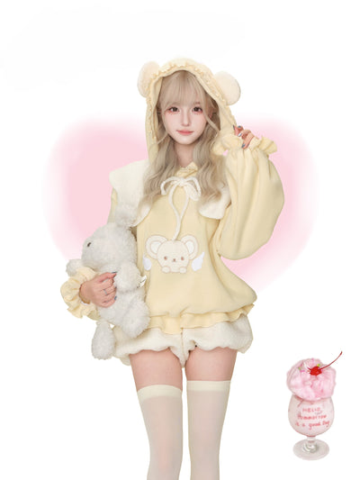 Creamy Bear Yellow Sweatshirt/Shorts SER0195