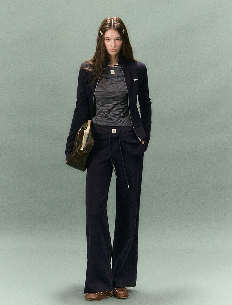 Stand Collar Slim Sweatshirt Jacket/Pants LAL0236