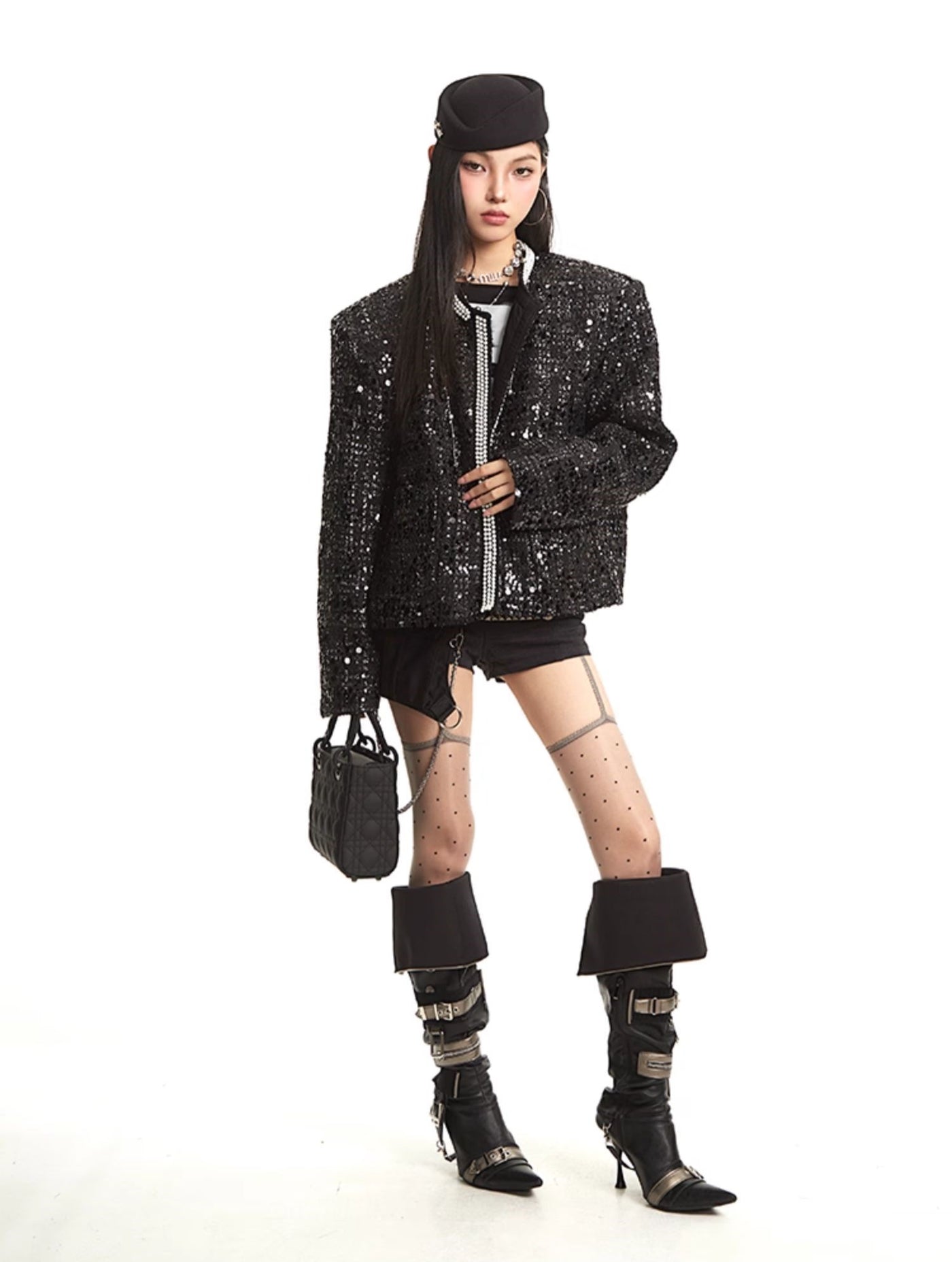 Black Luxury Style Long Sleeve Jacket UNC0272