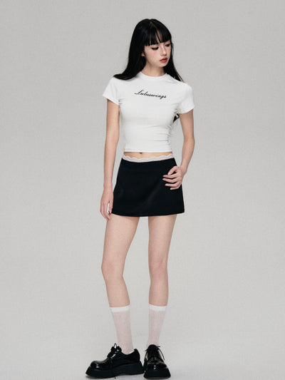 Logo Letter Print Round Neck Short-sleeved T-shirt LUL0066