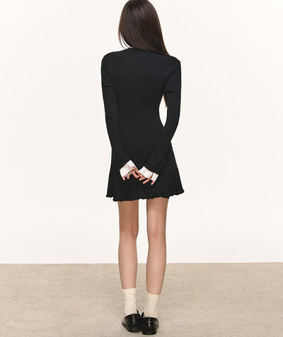 Polo Neck Slim Waist Base Dress ANA0115