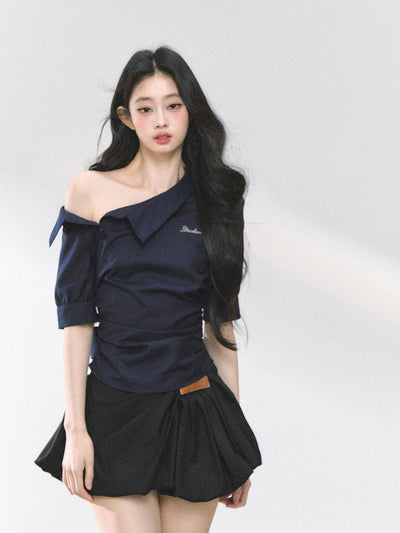 Off-shoulder Waist-slimming T-shirt DIA0465