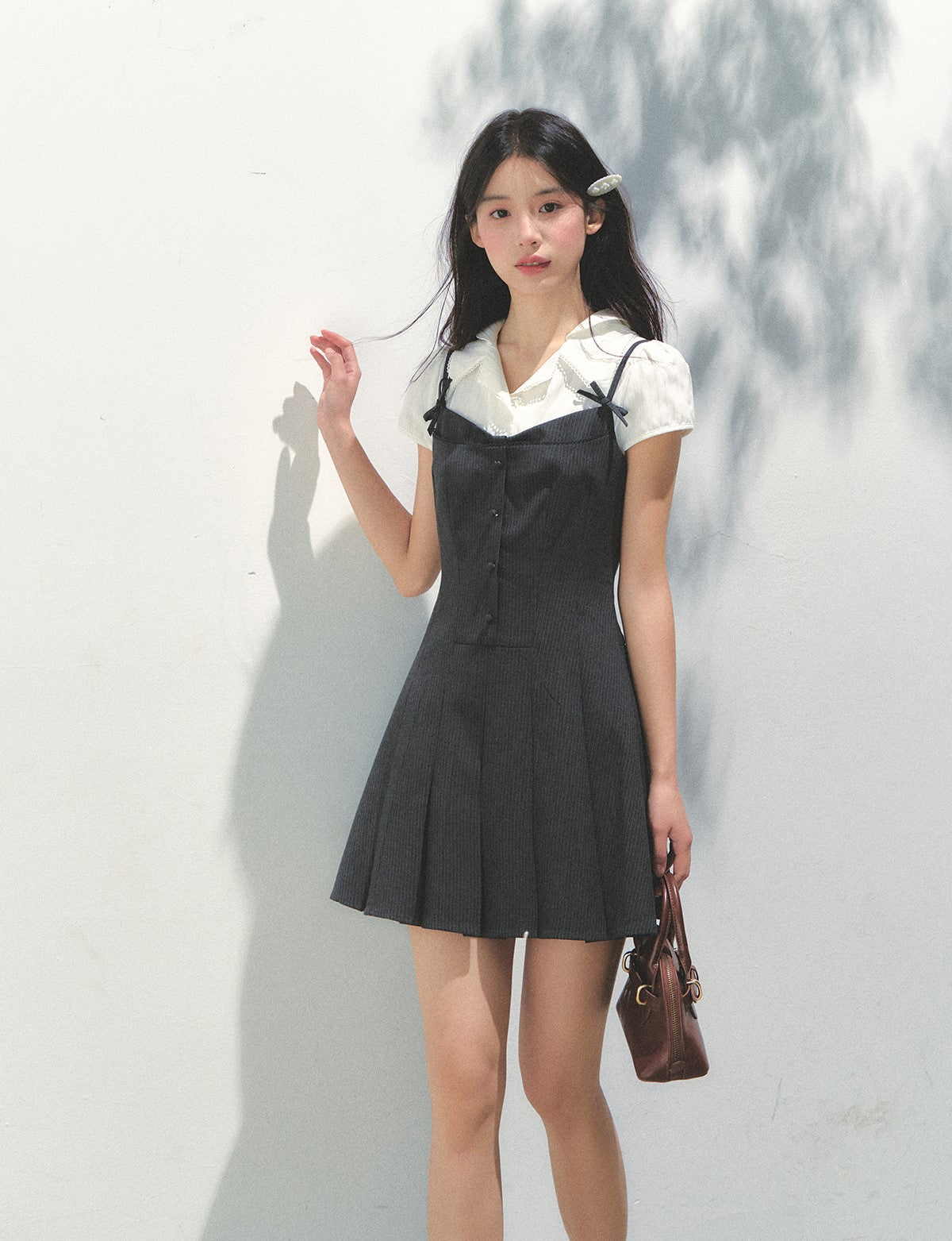 Fake Two-piece Design Pleated Dress SUN0155