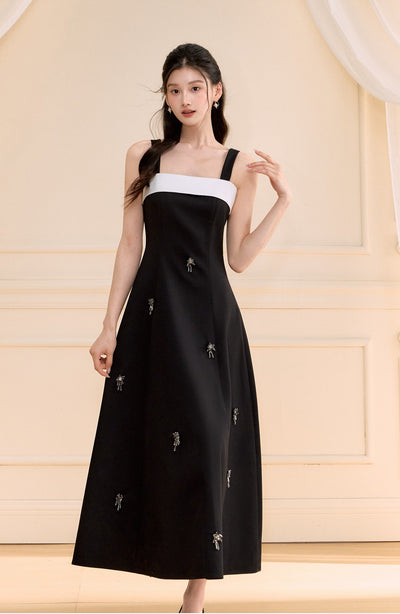 Swing A-line Long Suspender Dress OSH0156