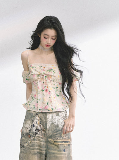 Short-sleeved Floral Slim Shirt DIA0486