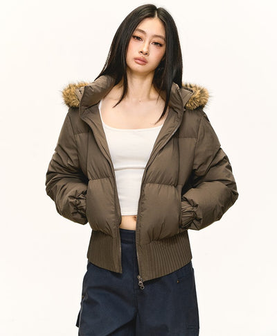 Fur Collar Hooded Bread Down Jacket ANA0082