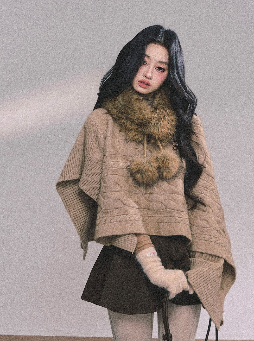 High-end French Knitted Cape DIA0617