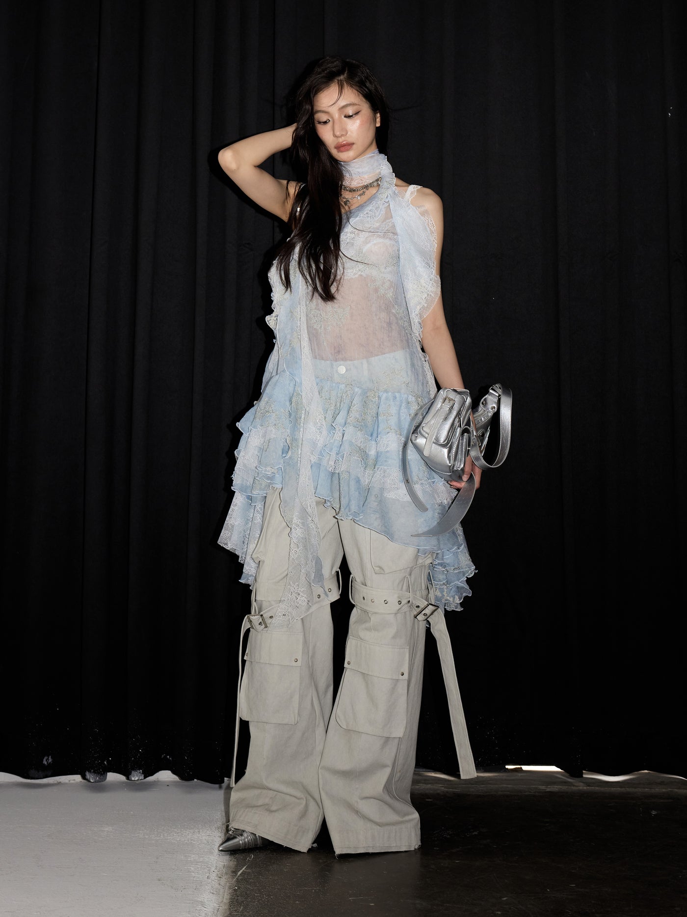 Ruffles Embroidery Cake Dress JNY0226