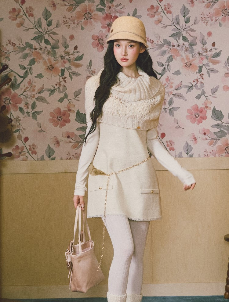 Square Neck Thick Sophisticated Dress LAL0233