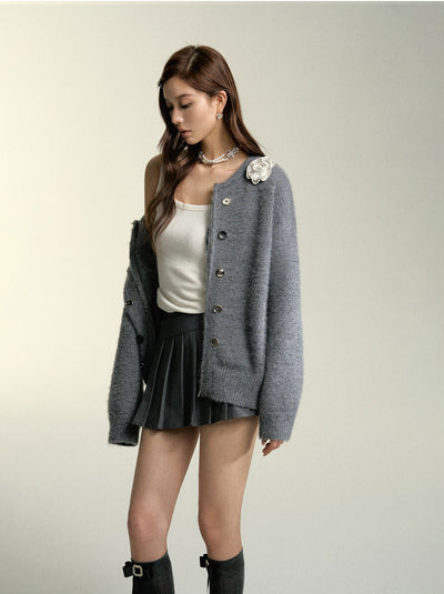 Double-Breasted Zipper Cardigan SOM0068