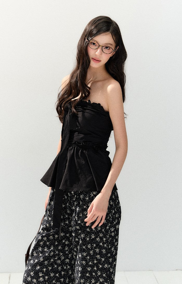 Black Slim-fit Tube Top SHI0154