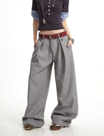 Classic Pleated Suit Wide-leg Pants UNC0267
