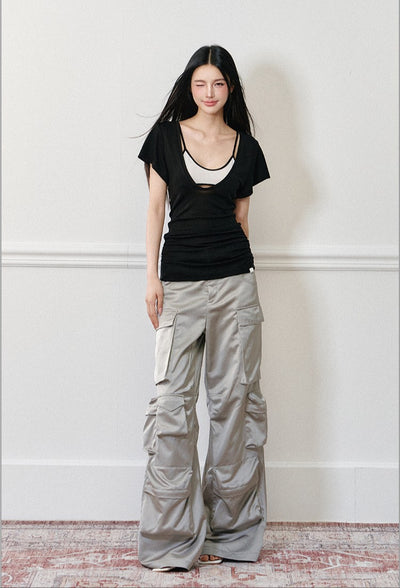 U-neck Loose Short-sleeved T-shirt AGM0176