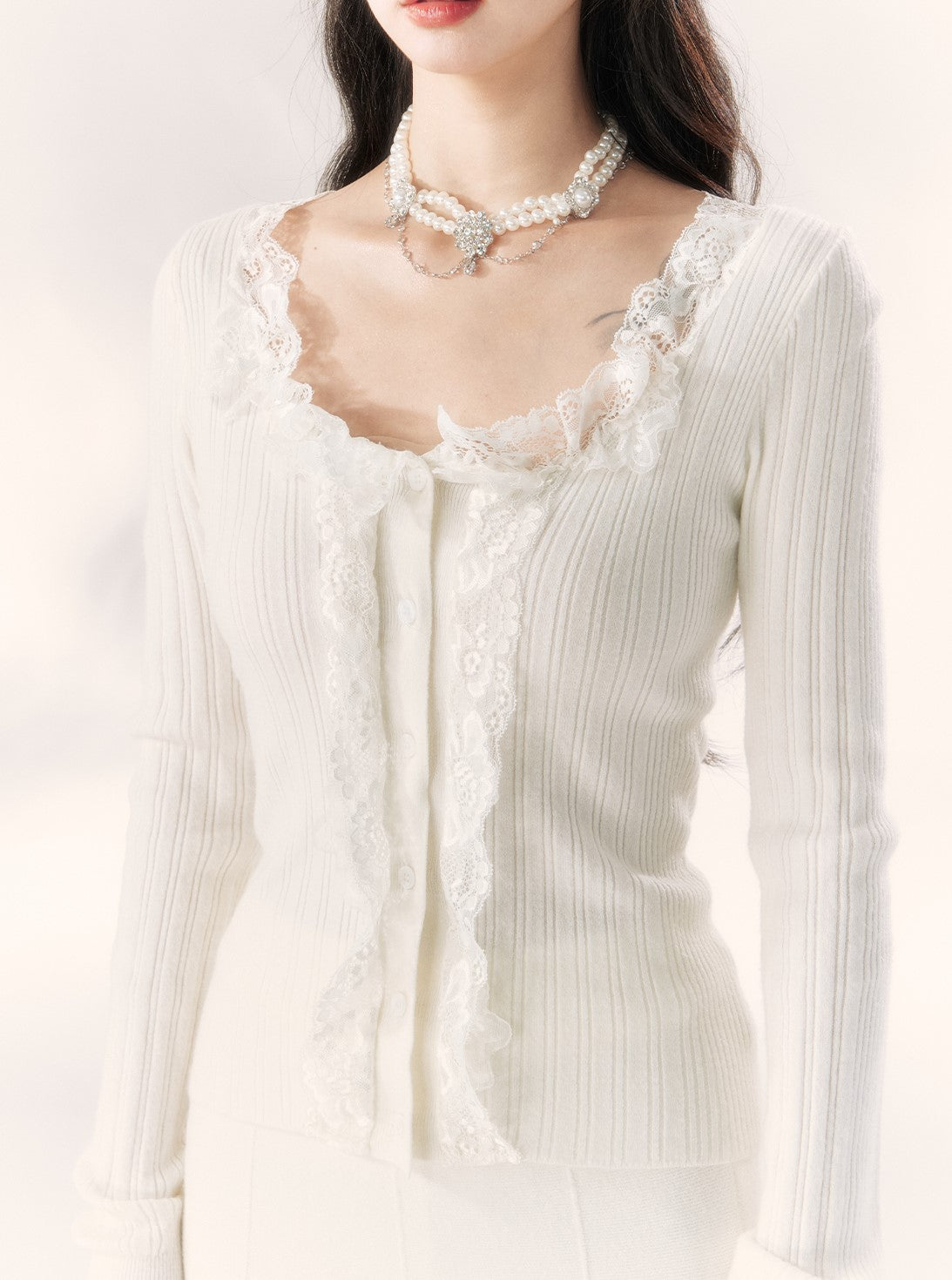 Pure Princess Edge Lace Knitted Sweater BBB0095