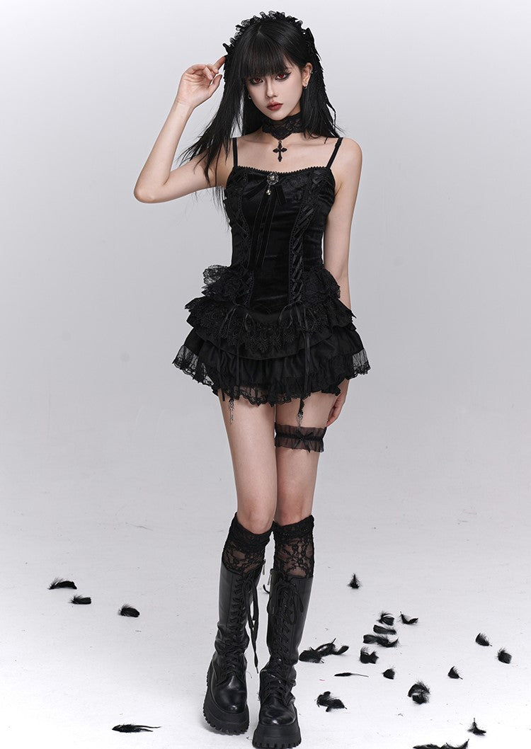 Black Camisole/Shawl/Tutu Cake Skirt LAD0245