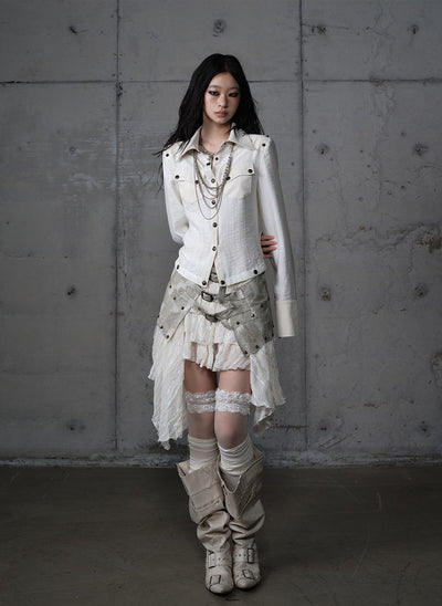Punk Irregular Multi-layer Lace Skirt NOR0200