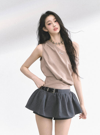 Slim Waist Off-shoulder Top DIA0494