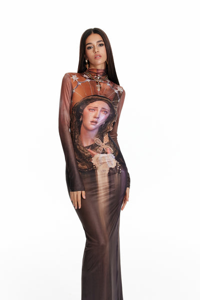 Madonna Oil Painting Long Dress 4MU0071