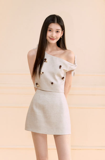 Asymmetric Sleeveless Shirt/Skirt OSH0150