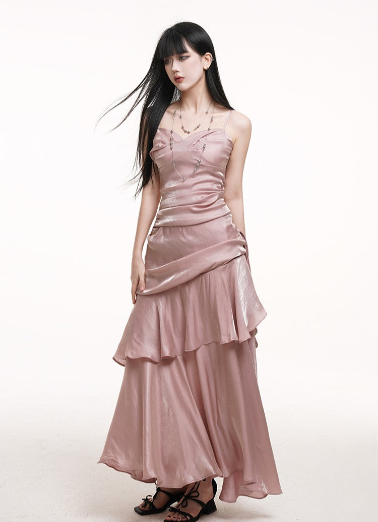 Long Cake Suspender Dress LAD0181