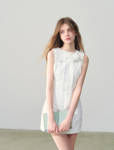 Striped Lace Sleeveless Dress SUN0147
