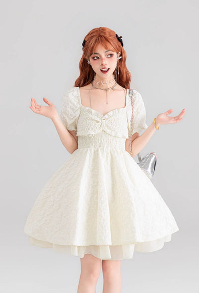 Floral White Waist Princess Dress KEI0071