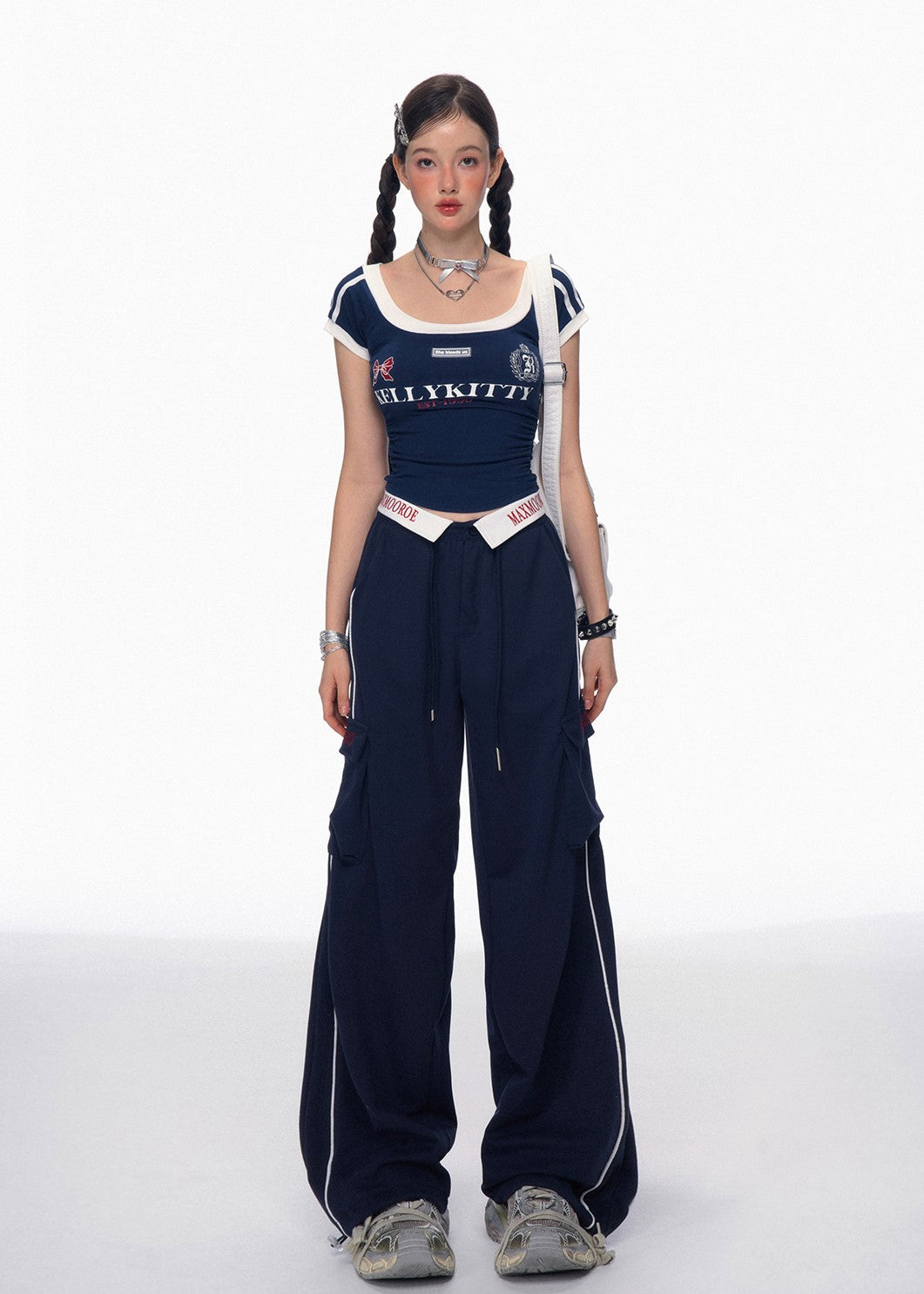 American Blue Walking Loose Lazy Wide-leg Pants DIA0180