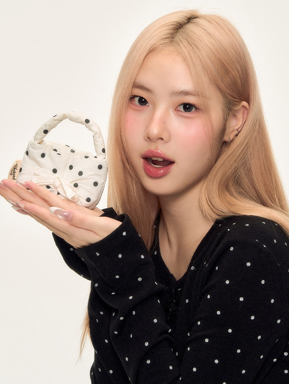 Polka Dot Black Cardigan WEE0068