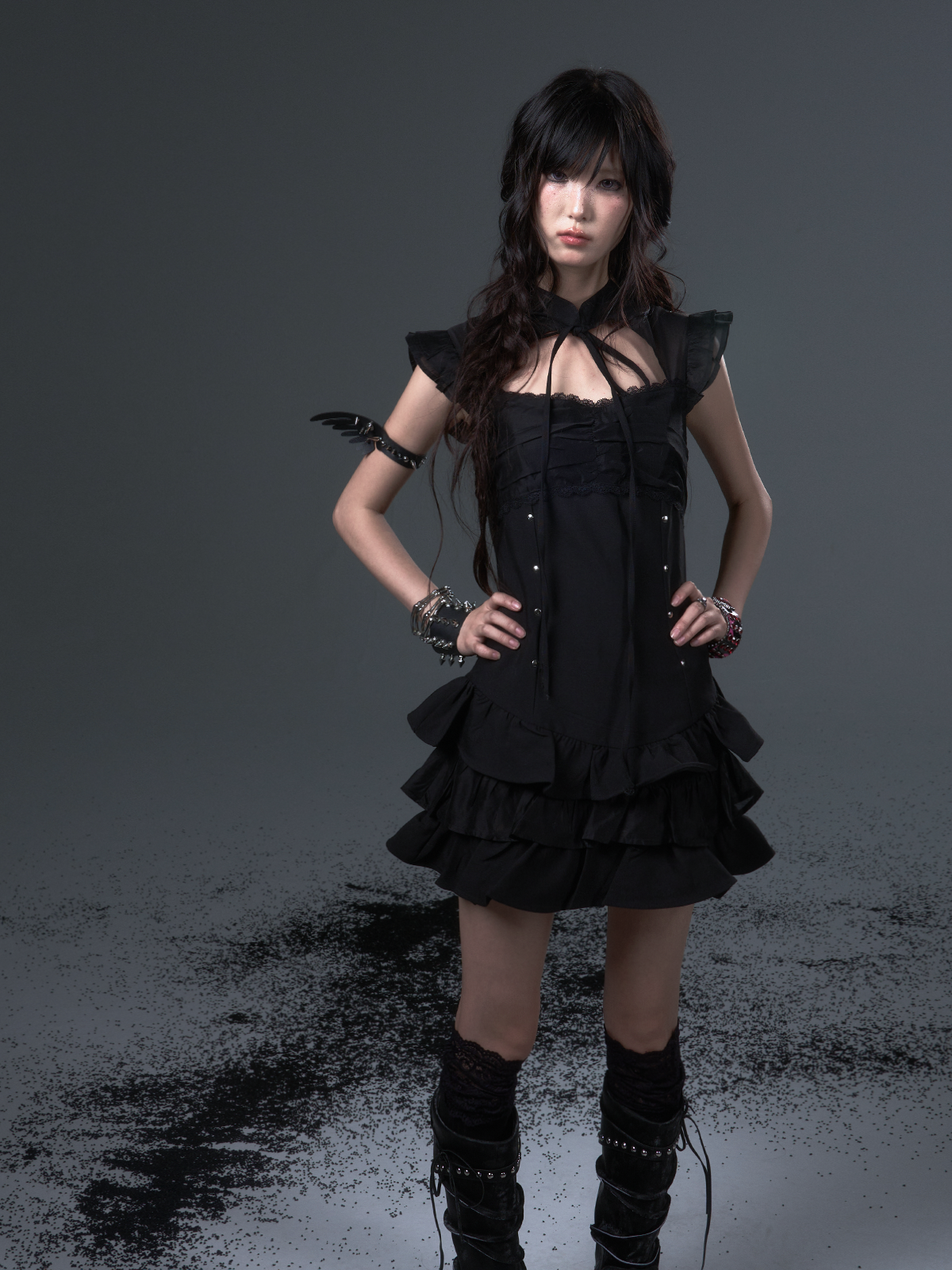 Small Flying Sleeve Puffy Cake Dress FRU0107