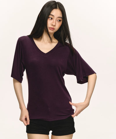 Stretch V-neck T-shirt ANA0027