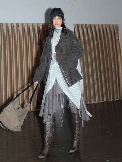 Deconstructed Striped Cotton Shirt JNY0277