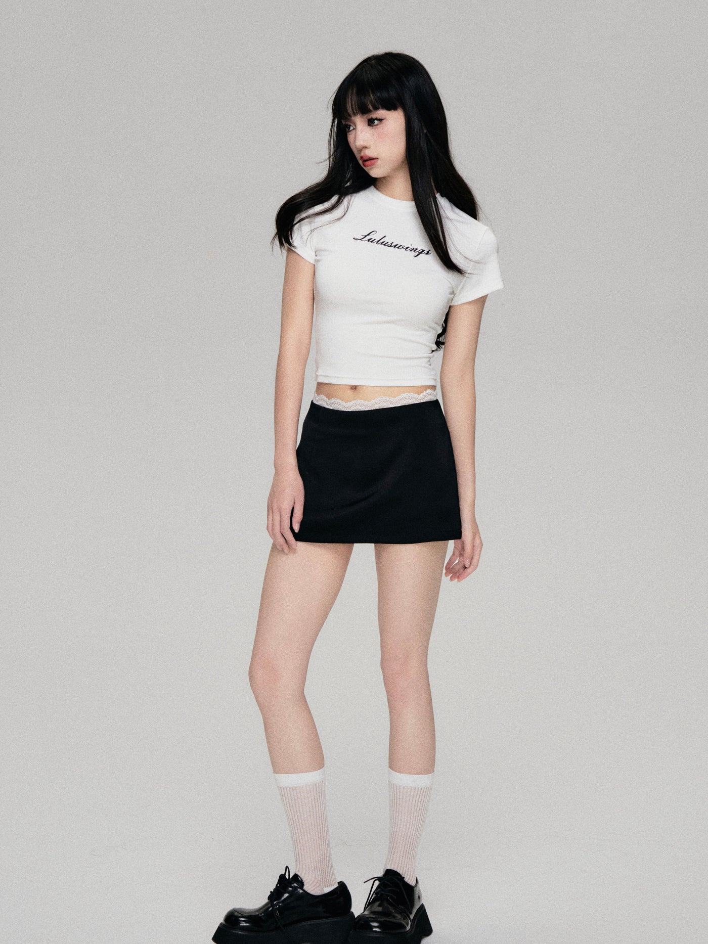 Logo Letter Print Round Neck Short-sleeved T-shirt LUL0066