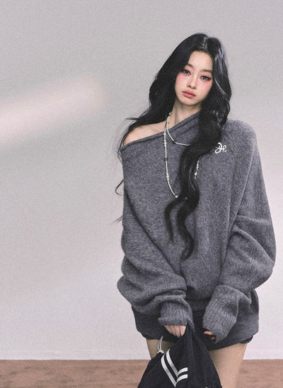 Lazy Style Off-shoulder Sweater DIA0631