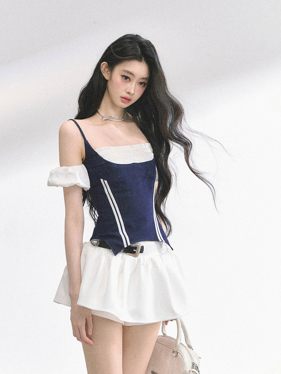 Fake Two-piece Suspender Shirt DIA0502