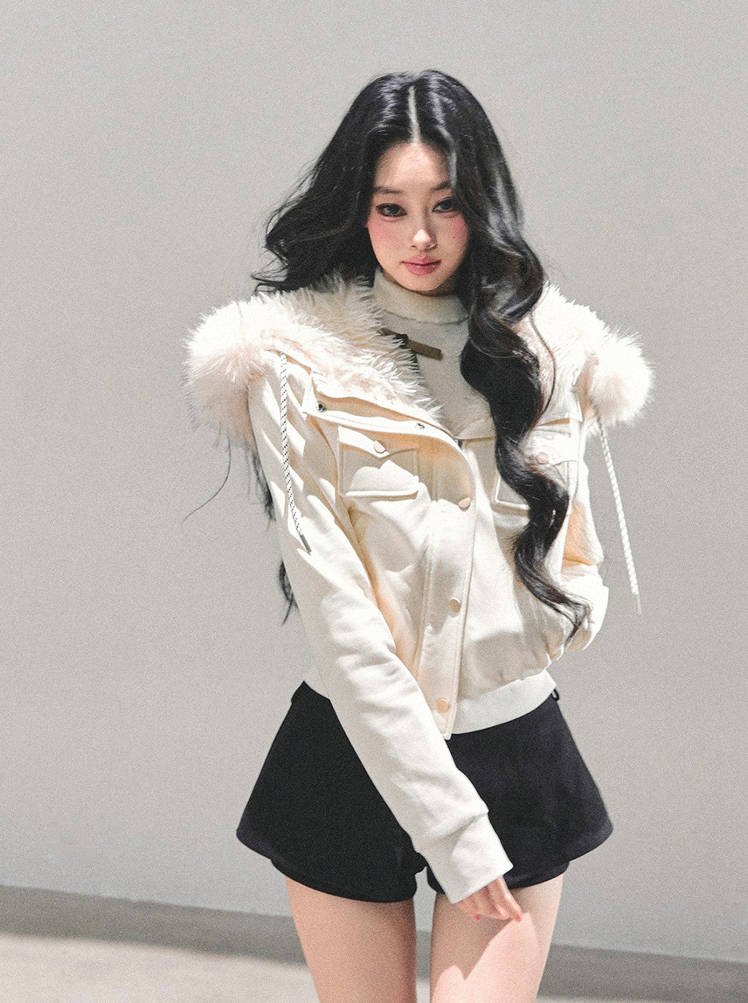 Hooded Lambswool Fleece Jacket DIA0677