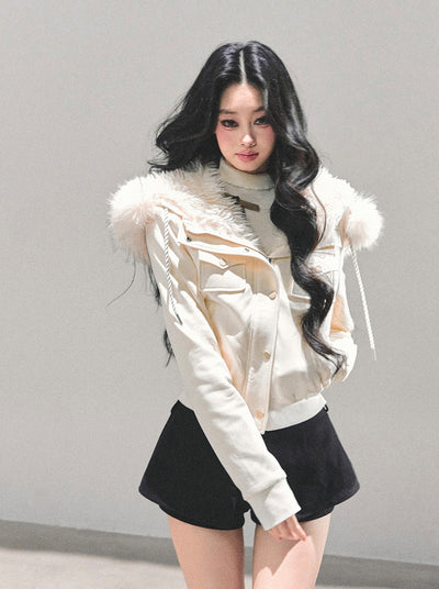 Hooded Lambswool Fleece Jacket DIA0677