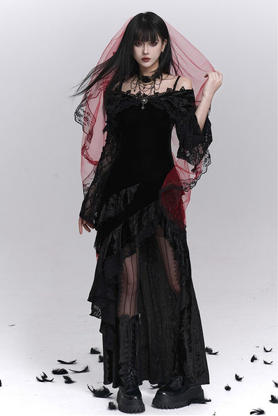 Lace Flared Sleeves Strap Dress LAD0239