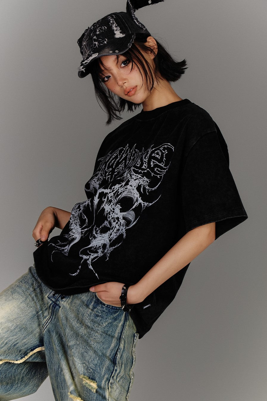 American Punk T-shirt/Fishnet Layer Inner Top KIN0144
