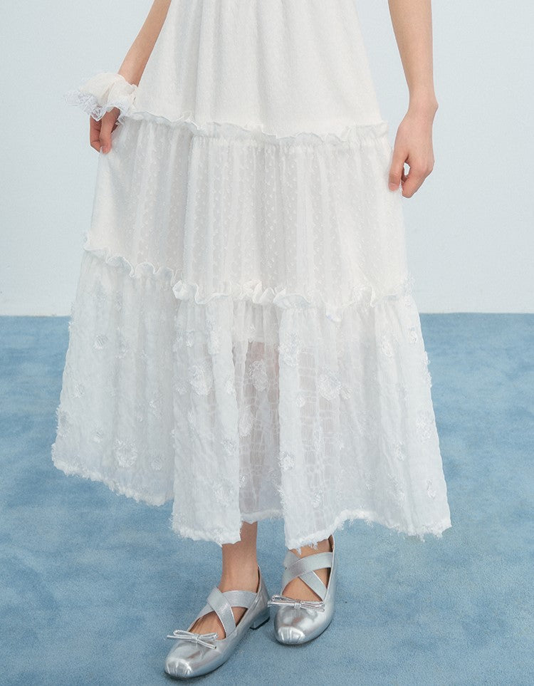 Small Flying Sleeves Cake Mesh Dress NTO0223