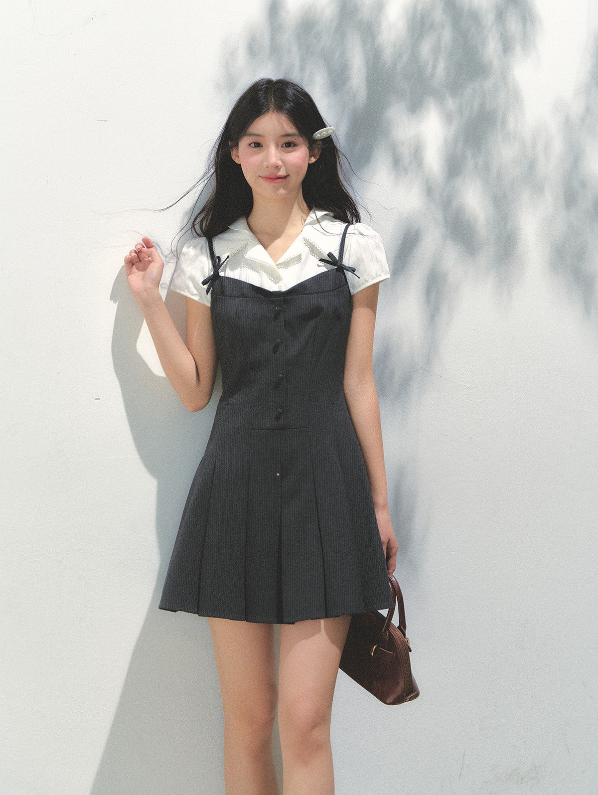 Fake Two-piece Design Pleated Dress SUN0155