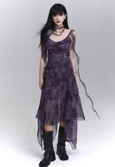 Purple Strap Suspender Dress LAD0220